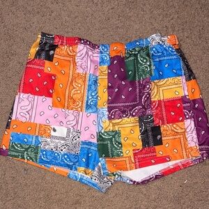 SHEIN Vibrant Patchwork Shorts